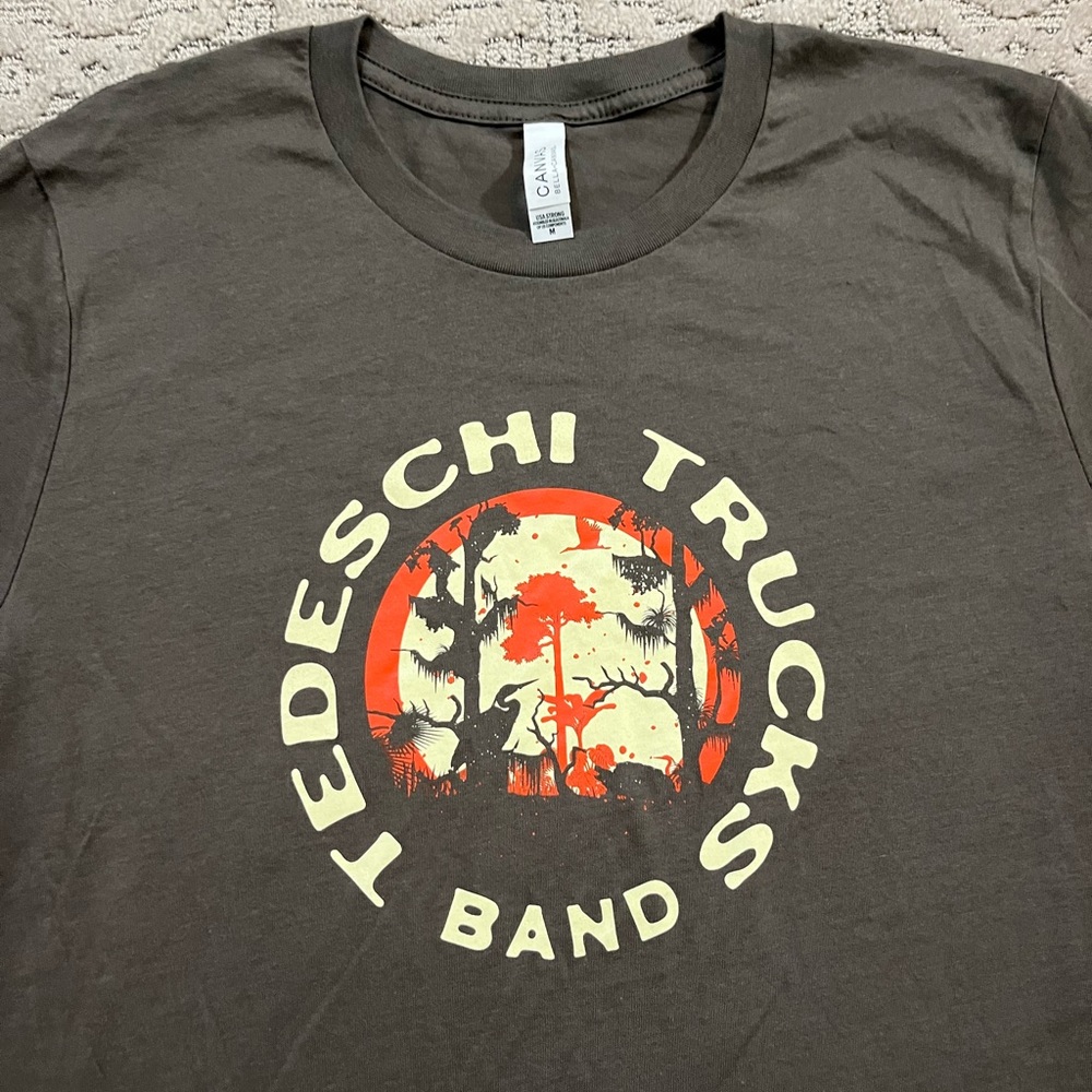🎸 '22 Tedeschi Trucks Band Spiral Logo Pelican Forest Soft UNWORN Crisp Gray Tee